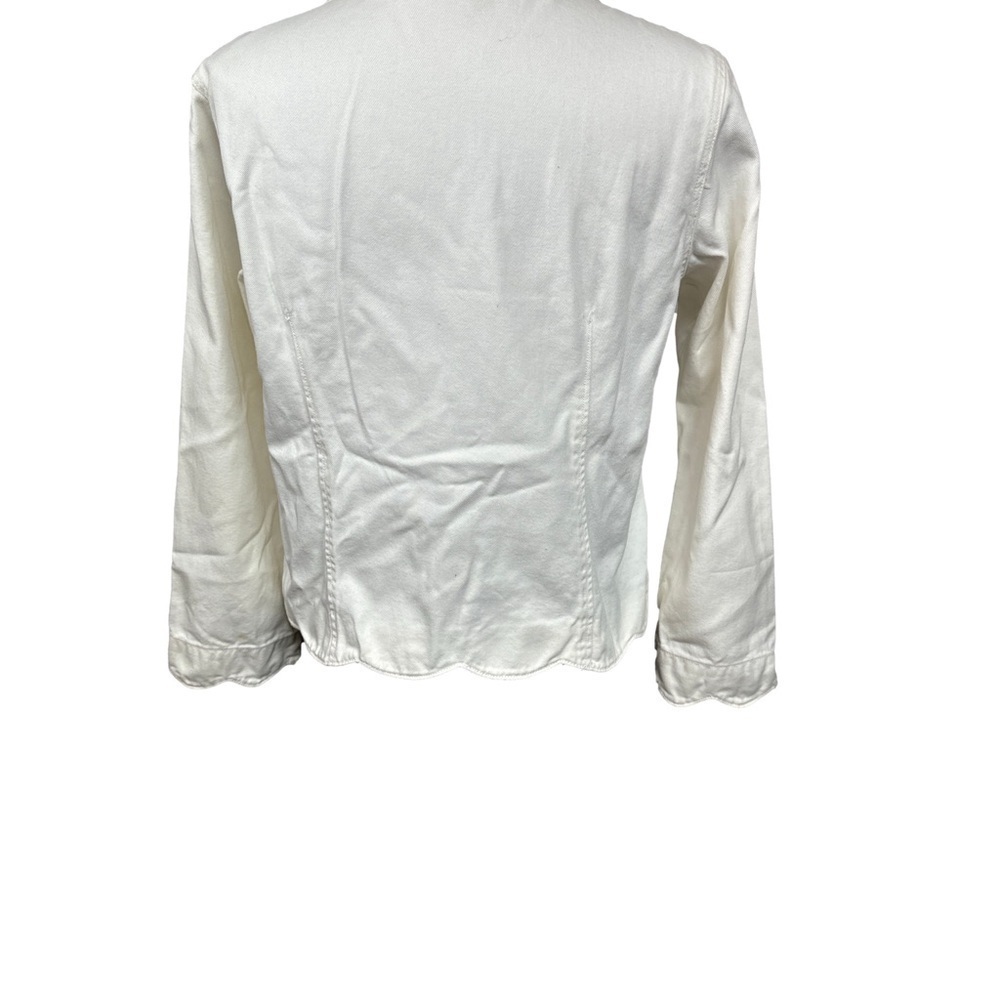 Isabella Byrd Anthropologie Ivory Denim Button Up Jacket LP - Picture 3 of 10